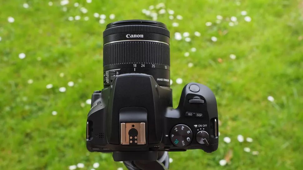Aunque es pequeña, la Canon EOS 250D tiene un cuerpo grueso y un objetivo de kit no retráctil. Es pequeña para una DSLR, pero las cámaras sin espejo son más pequeñas.
