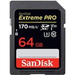 SanDisk 64 GB 170 MB/s Clase 10 UHS-I U3 V30